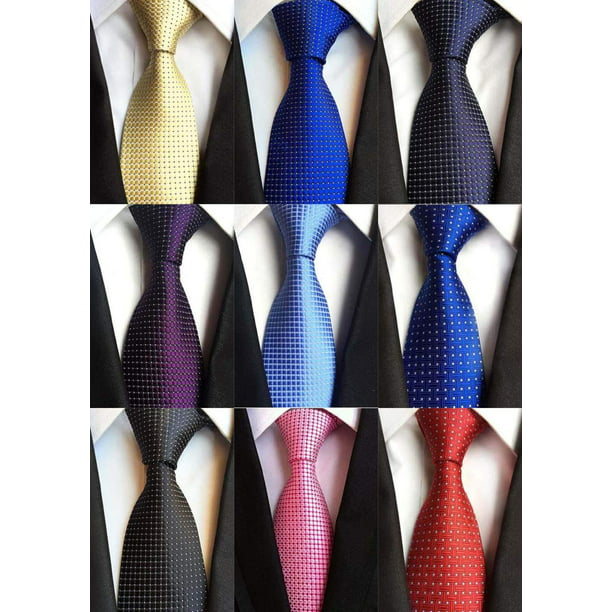Tie Necktie Red White Striped Classic 100% Silk Jacquard Men's Ties Neckties